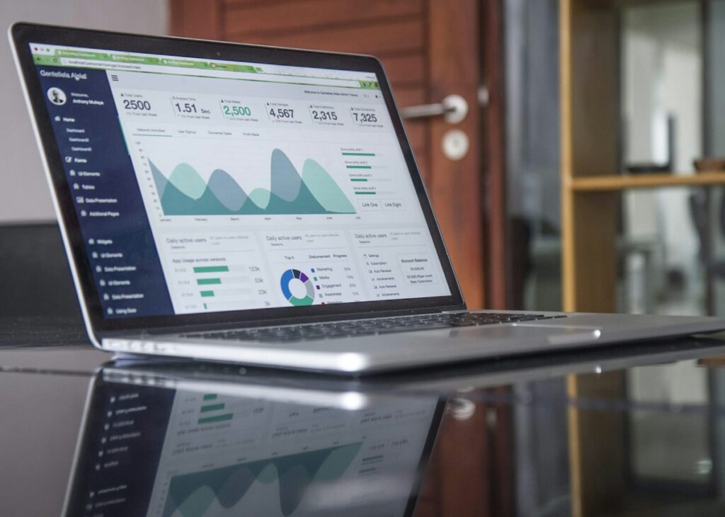 Business planning screen — illustrative photograph